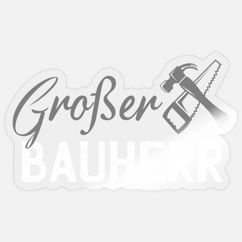 Silhouette d’outil de construction - Sticker taille S (10 x 10 cm) - brillant transparent