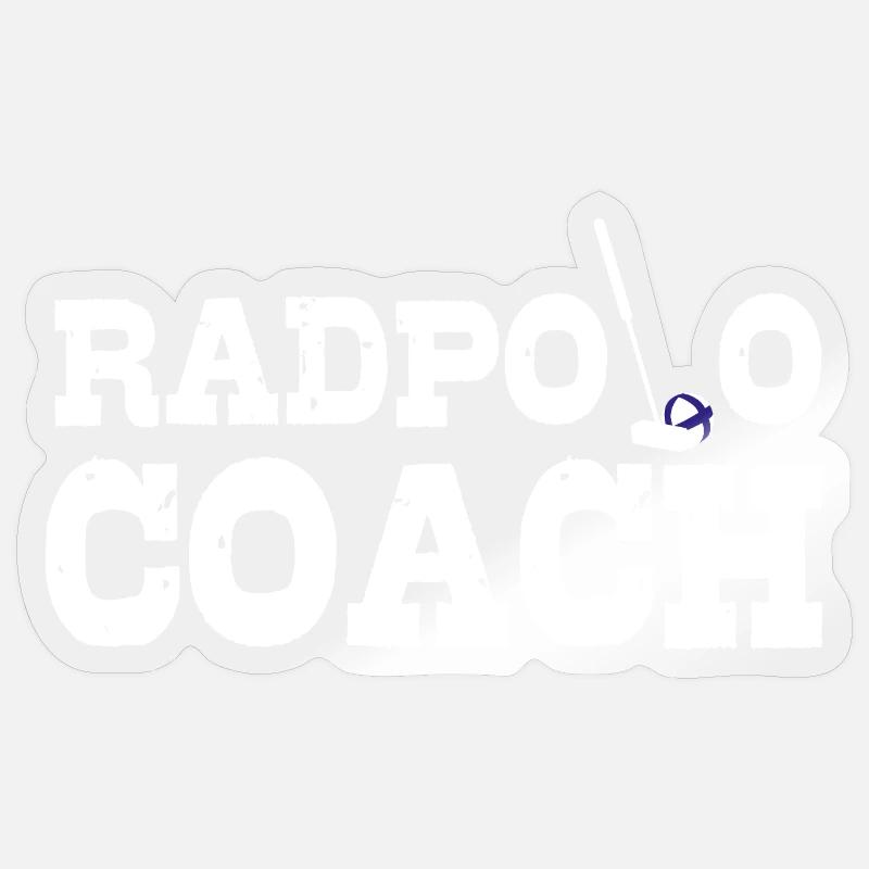 Coach de polo à vélo - Sticker taille S (10 x 10 cm) - brillant transparent