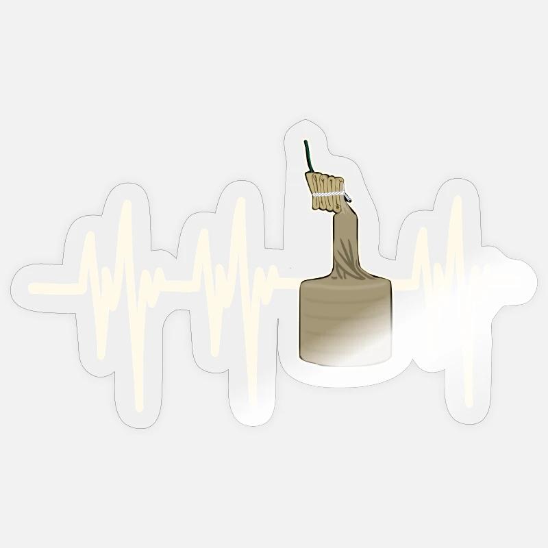 Battement de cœur Pyro Cipolla - Sticker taille S (10 x 10 cm) - brillant transparent