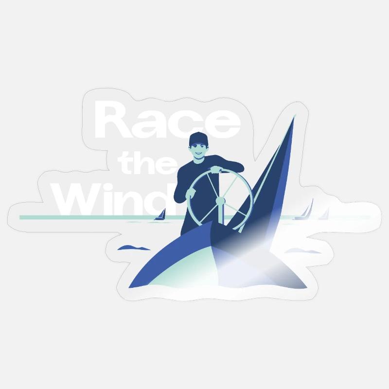 Course the Wind – Mention de l’équipe de régate Sticker taille S (10 x 10 cm)