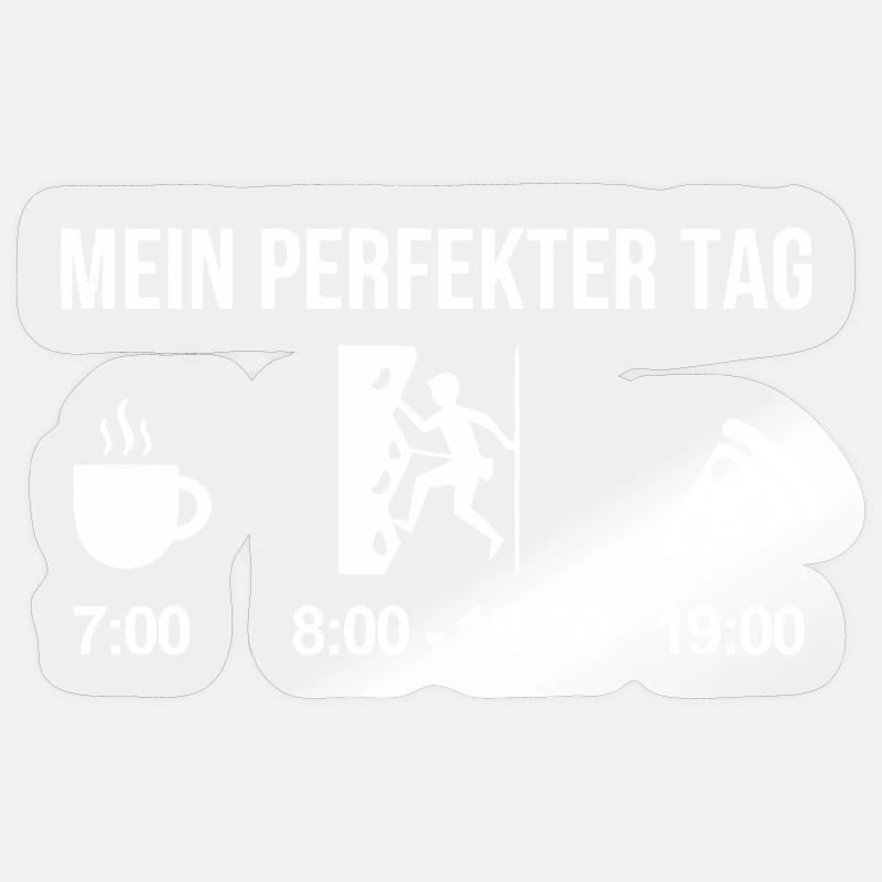 Climbing Bouldering Pizza Coffee - Sticker size S (10 x 10 cm) - transparent glossy