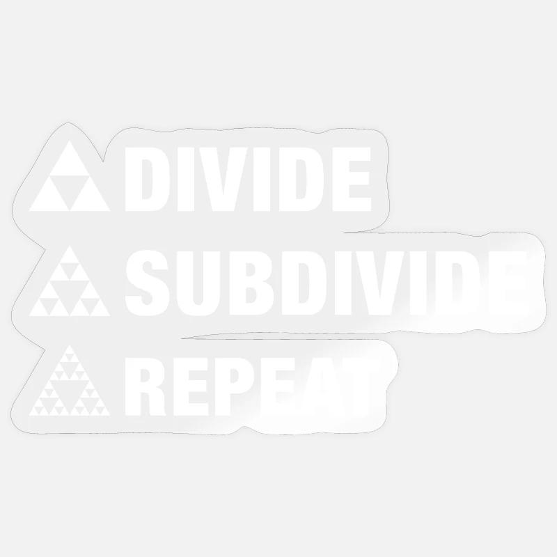 Dreieck Fraktal Geometrie Divide Subdivide Repeat - Sticker Größe S (10 x 10 cm) - Transparent glänzend