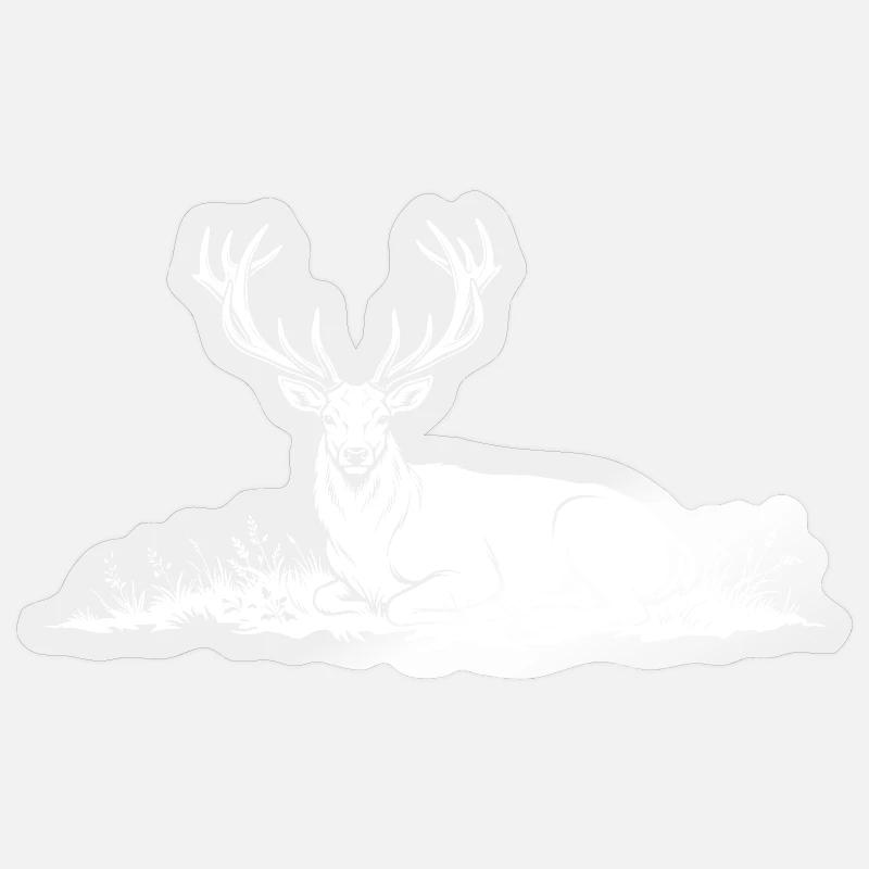 Hirsch - Sticker Größe S (10 x 10 cm) - Transparent glänzend