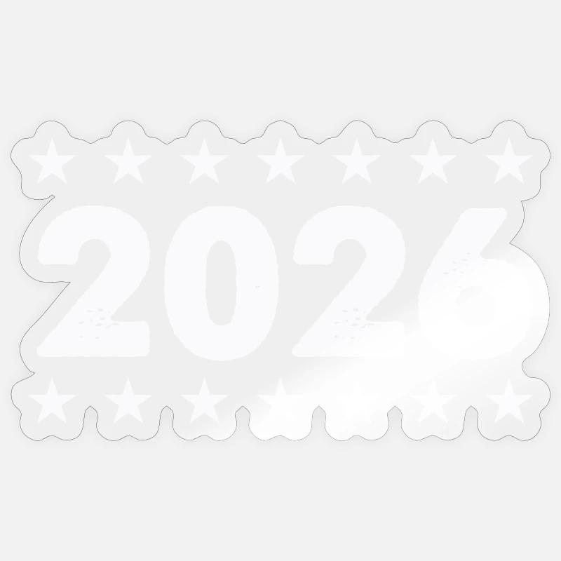 2026 Sternenrahmen - Sticker Größe S (10 x 10 cm) - Transparent glänzend