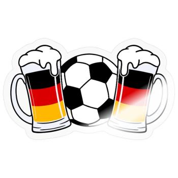 Football Allemagne Beer - Sticker taille S (10 x 10 cm) - brillant transparent - Devant