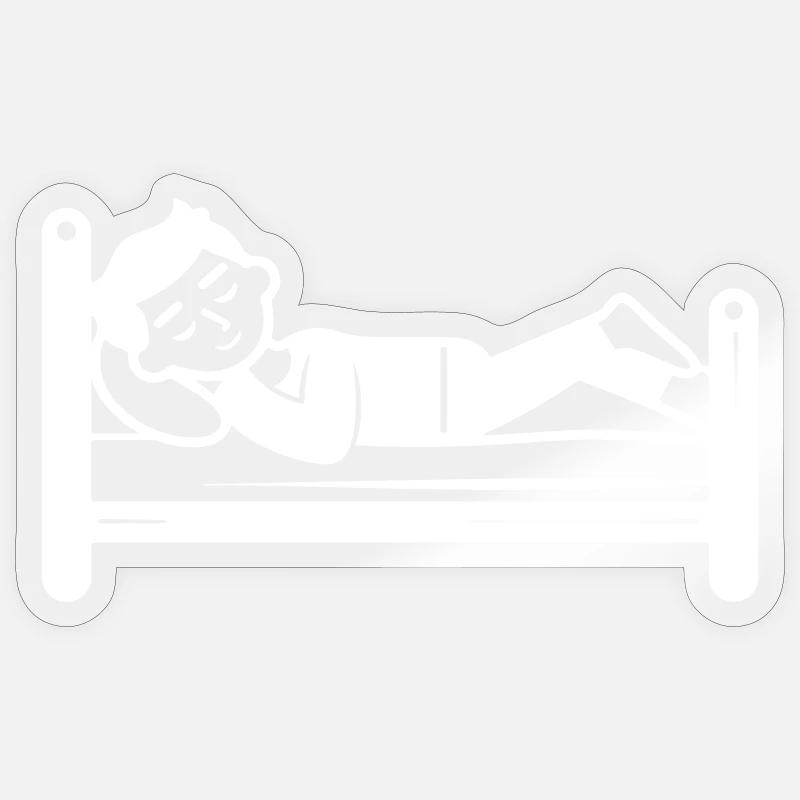 Sleeping Bed - Sticker size S (10 x 10 cm) - transparent glossy