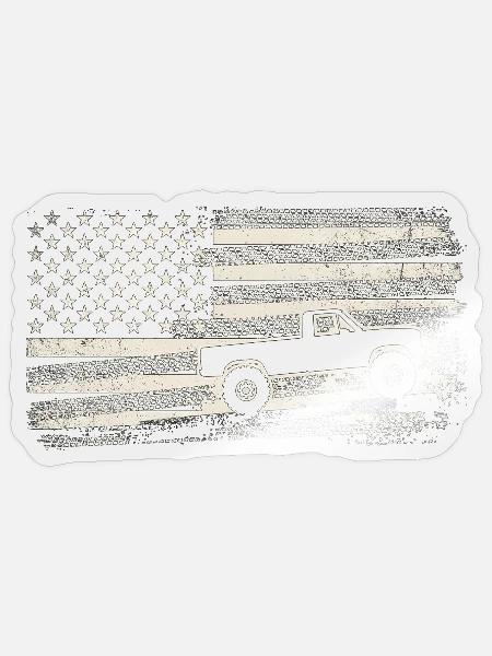 Flaggierter Pickup Offroad-Spirit - Sticker Größe S (10 x 10 cm) - Transparent glänzend