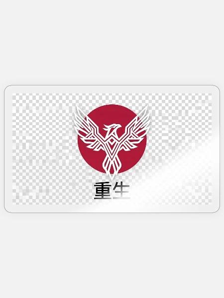 Japanischer Phönix & Kanji-Ästhetik - Sticker Größe S (10 x 10 cm) - Transparent glänzend