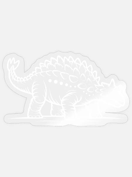 Stegosaurus Linienzeichnung Doodle - Sticker Größe S (10 x 10 cm) - Transparent glänzend