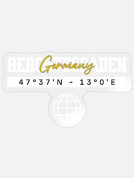 Berchtesgaden Bayern Koordinaten Reise Souvenir - Sticker Größe S (10 x 10 cm) - Transparent glänzend