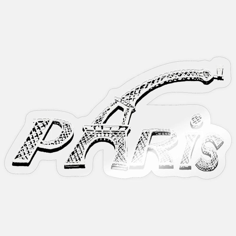 PARIS - Sticker Größe S (10 x 10 cm) - Transparent glänzend