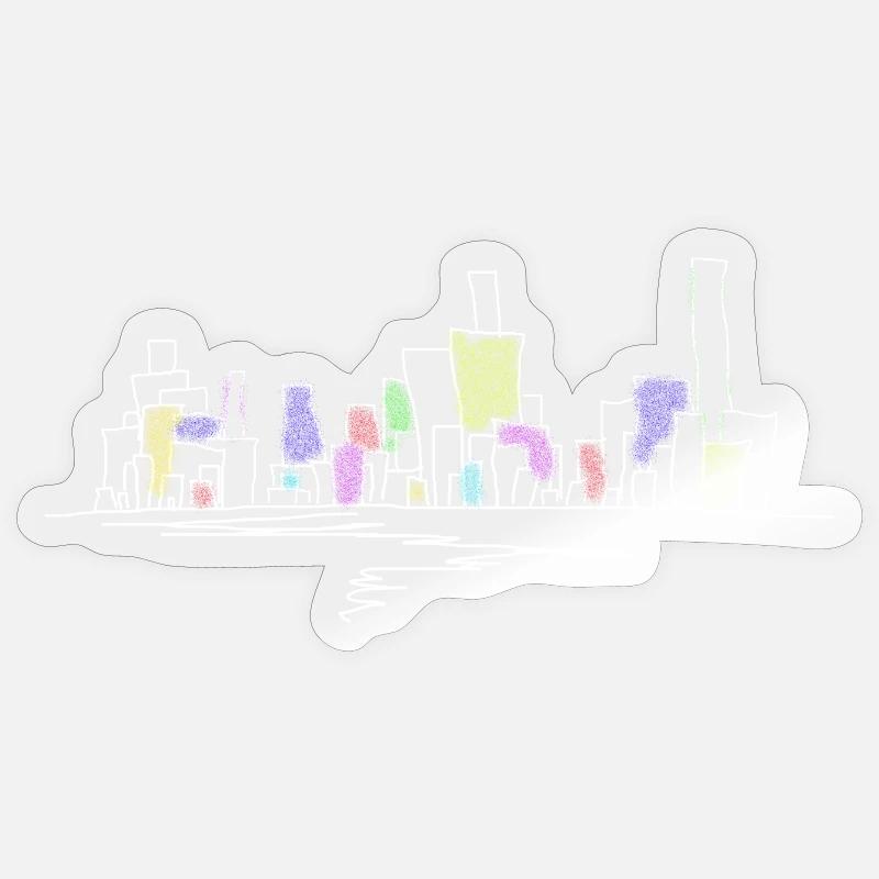 skyline - Sticker size S (10 x 10 cm) - transparent glossy