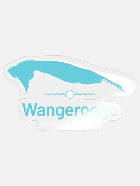 Wangerooge | Design-Landkarte - Sticker Größe S (10 x 10 cm) - Transparent glänzend