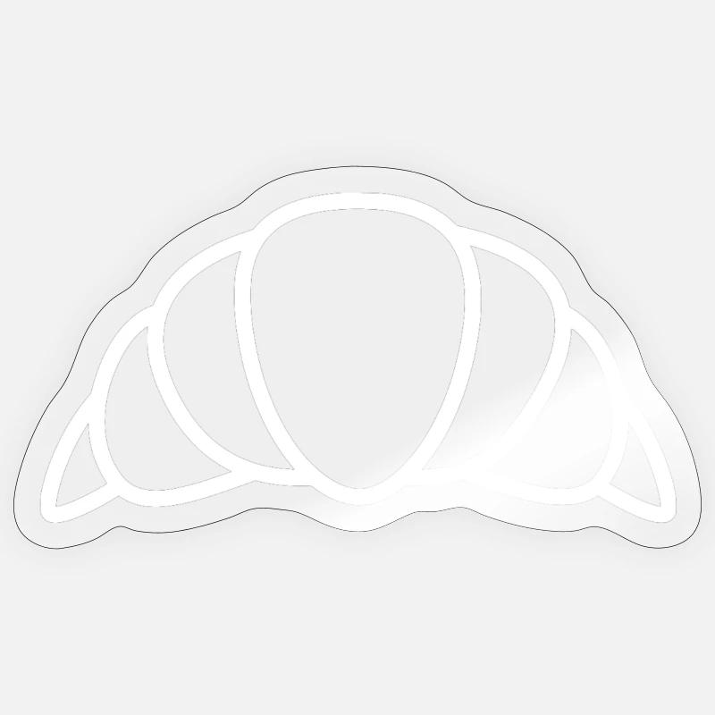 Doux Willy Croissant Blanc - Sticker taille S (10 x 10 cm) - brillant transparent