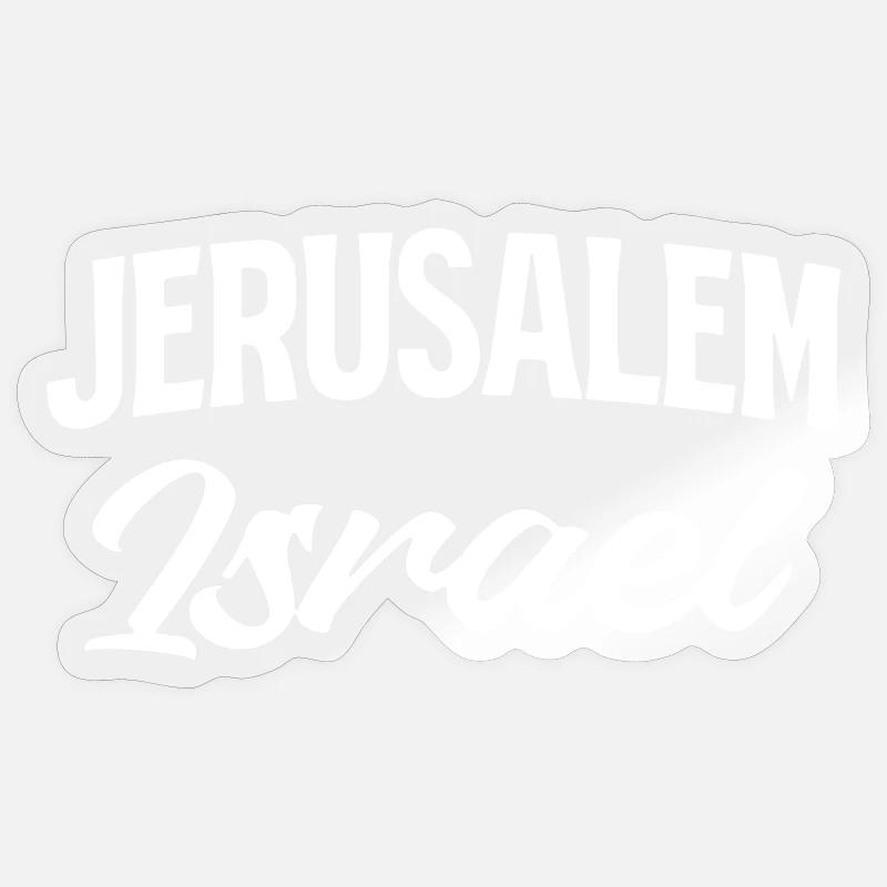 Jerusalem Israel Script Style Sticker size S (10 x 10 cm)