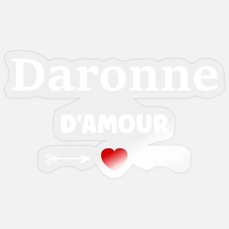 Daronne d'amour - Sticker taille S (10 x 10 cm) - brillant transparent