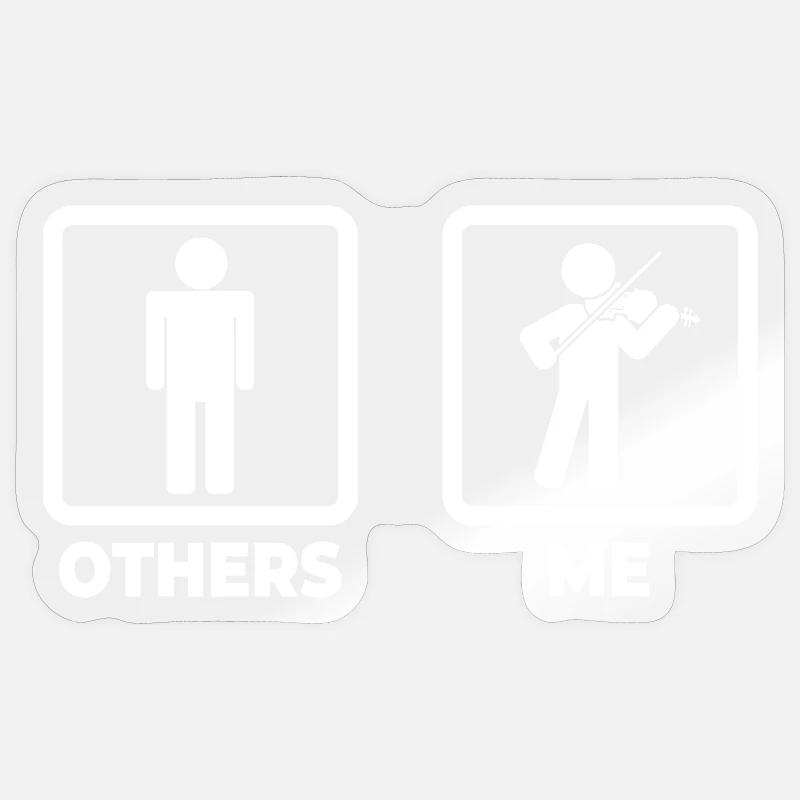 Geigenspieler Strichmännchen - Sticker Größe S (10 x 10 cm) - Transparent glänzend