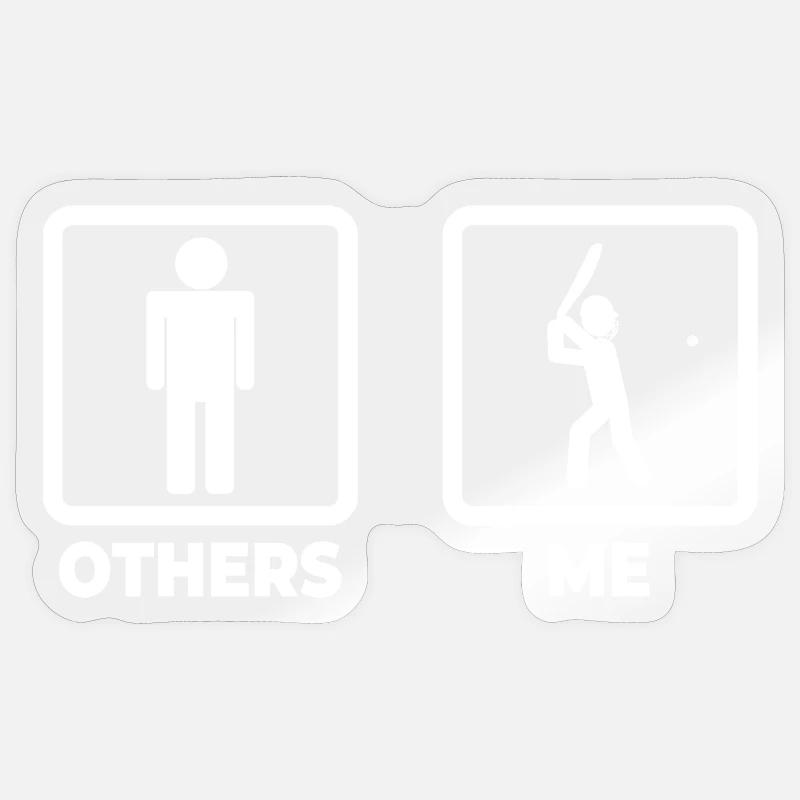 Figurine de bâton de cricket - Sticker taille S (10 x 10 cm) - brillant transparent