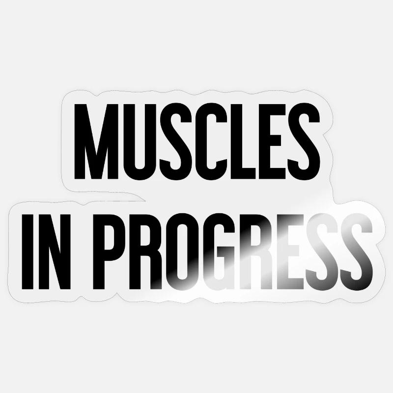 Muscles en progression - Sticker taille S (10 x 10 cm) - brillant transparent