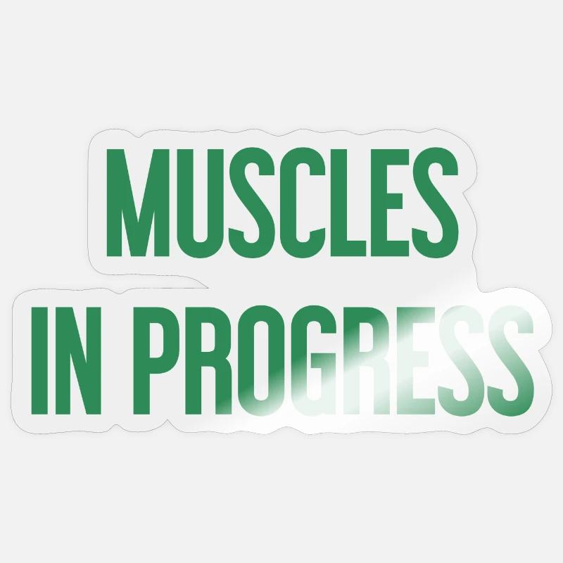 Muscles en progression - Sticker taille S (10 x 10 cm) - brillant transparent