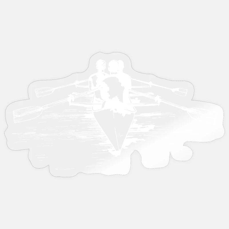 Rowing Team Drawing - Sticker size S (10 x 10 cm) - transparent glossy