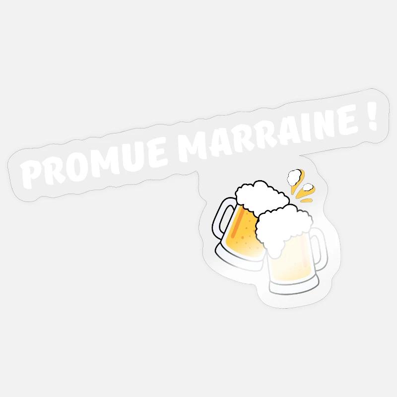 Promue Marraine ! - Sticker taille S (10 x 10 cm) - brillant transparent