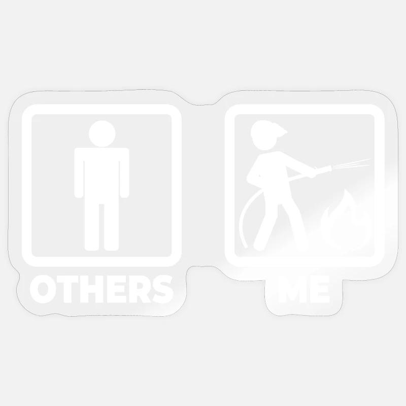 Fire Brigade Stick Figure - Sticker size S (10 x 10 cm) - transparent glossy