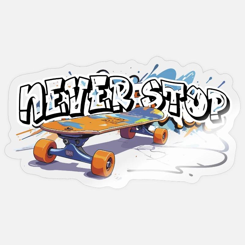 Colored Skateboard Graffiti Design Sticker size S (10 x 10 cm)