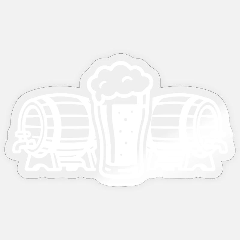 Bier Bierfass Bierglas - Sticker Größe S (10 x 10 cm) - Transparent glänzend