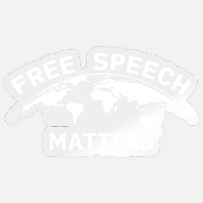 Free Speech Matters Weltkugel  - Sticker Größe S (10 x 10 cm) - Transparent glänzend
