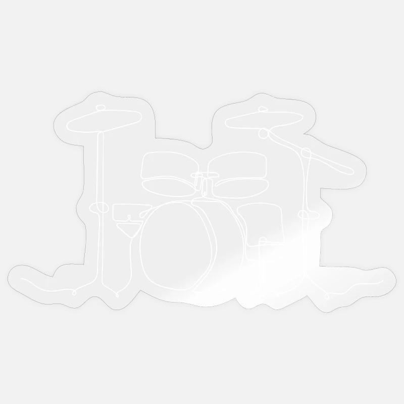 Drum Set/Drums Line Drawing Sticker size S (10 x 10 cm)