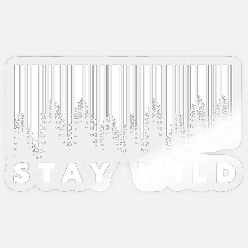 Stay Wild Forest Barcode Sticker size S (10 x 10 cm)