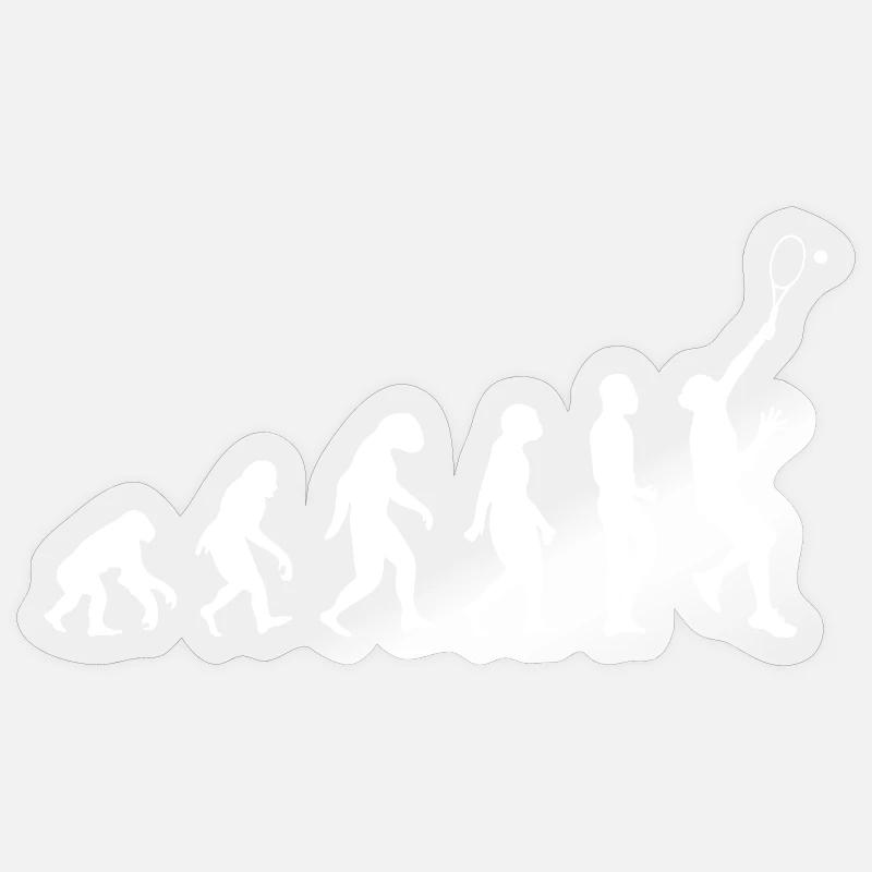 Évolution du tennis - Sticker taille S (10 x 10 cm) - brillant transparent