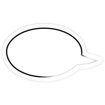 Speech Bubbles Comic Links - Sticker size S (10 x 10 cm) - transparent glossy - Front
