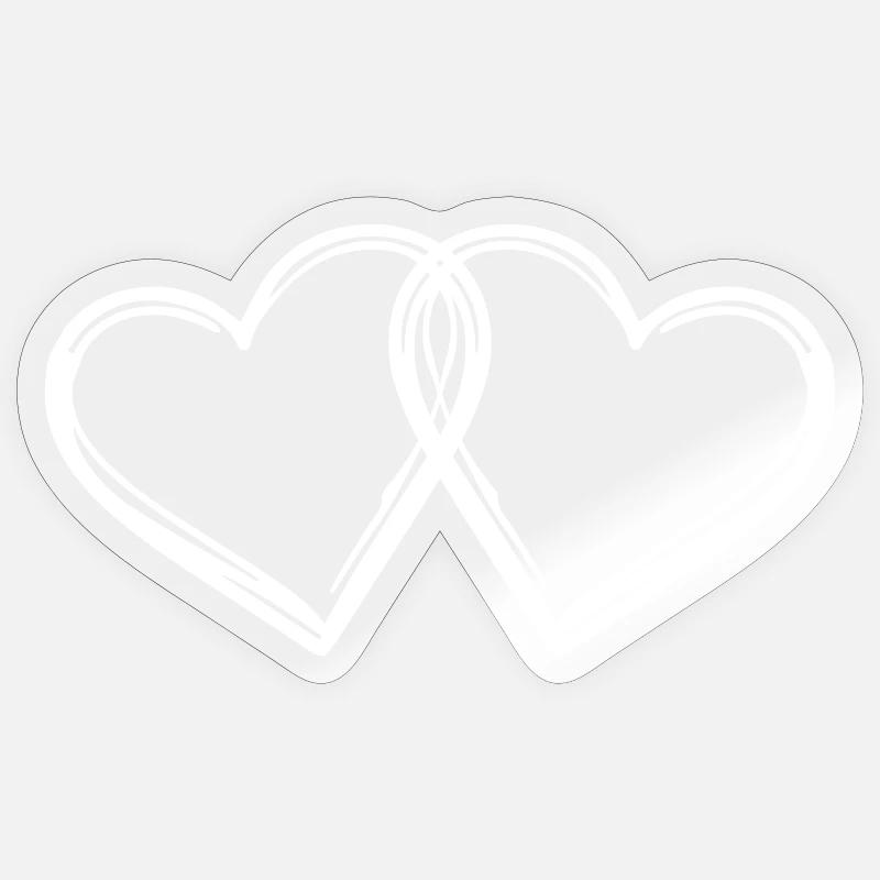 Herzen Paar Ehe - Sticker Größe S (10 x 10 cm) - Transparent glänzend
