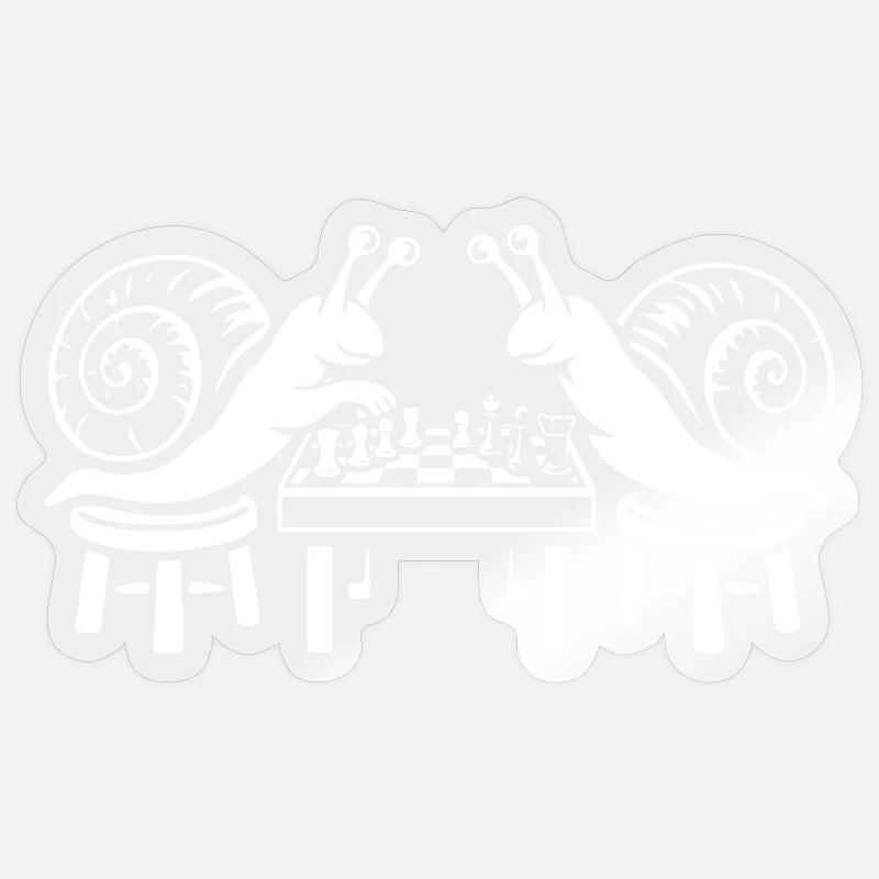 Schneckenschachduell - Sticker Größe S (10 x 10 cm) - Transparent glänzend