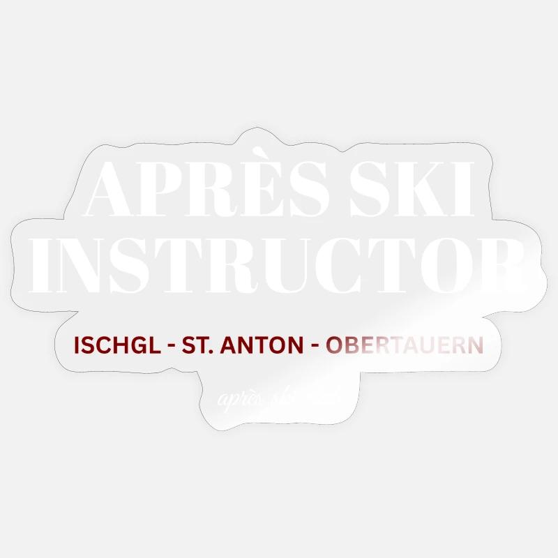 Après Ski Instructor - Sticker Größe S (10 x 10 cm) - Transparent glänzend