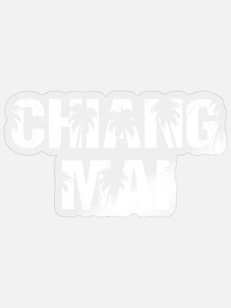 Chiang Mai Thailand Palmen - Sticker Größe S (10 x 10 cm) - Transparent glänzend