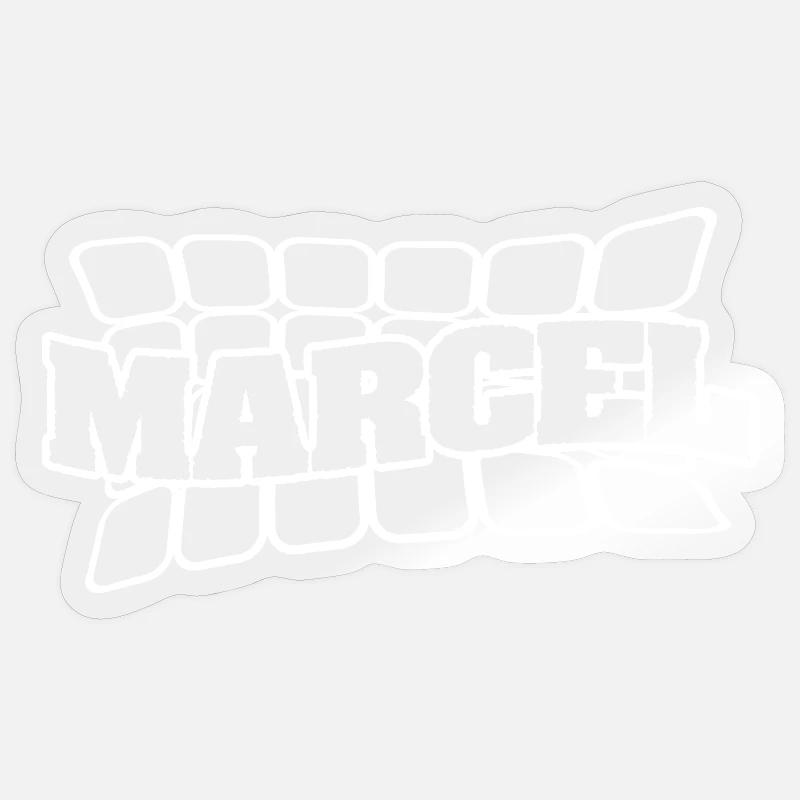 Vorname Marcel - Sticker Größe S (10 x 10 cm) - Transparent glänzend