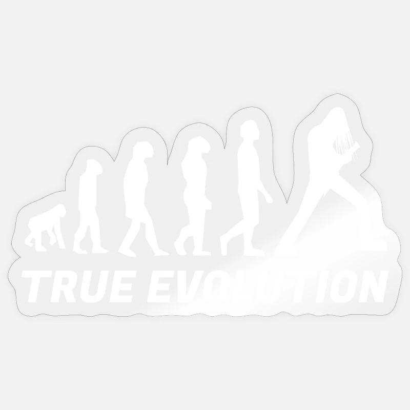 True Evolution Metal - White Sticker size S (10 x 10 cm)