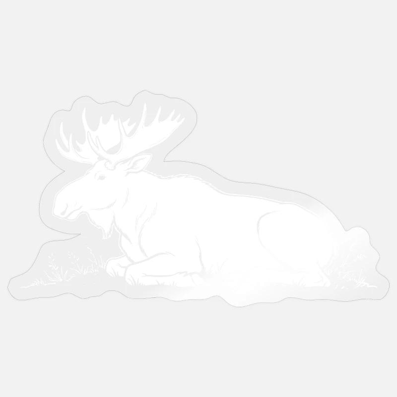 Elch - Sticker Größe S (10 x 10 cm) - Transparent glänzend