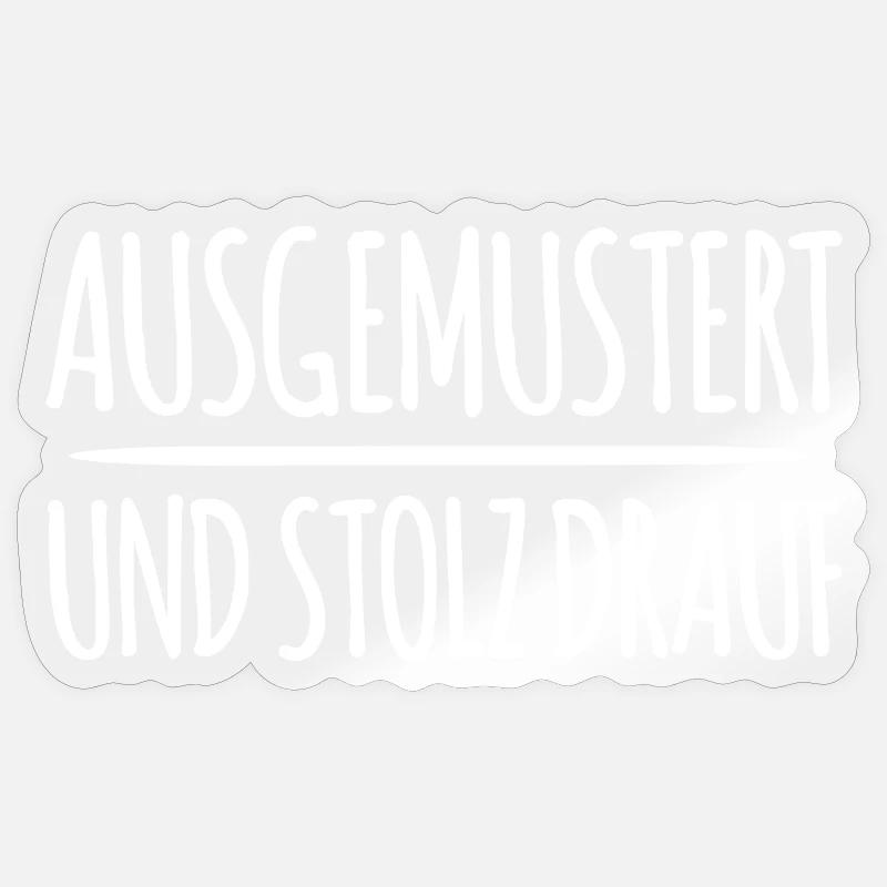 Ausgemustert Gegen Krieg - Sticker Größe S (10 x 10 cm) - Transparent glänzend