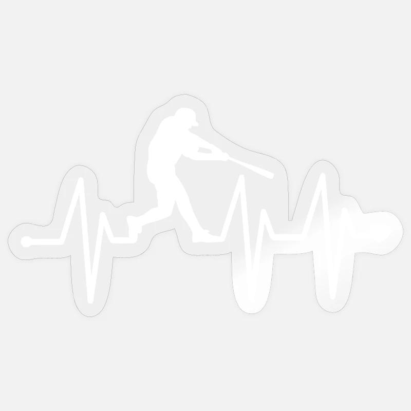 Heartbeat Baseball - Sticker taille S (10 x 10 cm) - brillant transparent