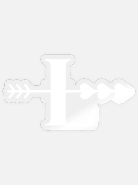 Letter I, Pfeilherz - Sticker Größe S (10 x 10 cm) - Transparent glänzend