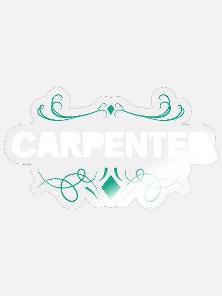 Carpenter Ornament-Schrift - Sticker Größe S (10 x 10 cm) - Transparent glänzend
