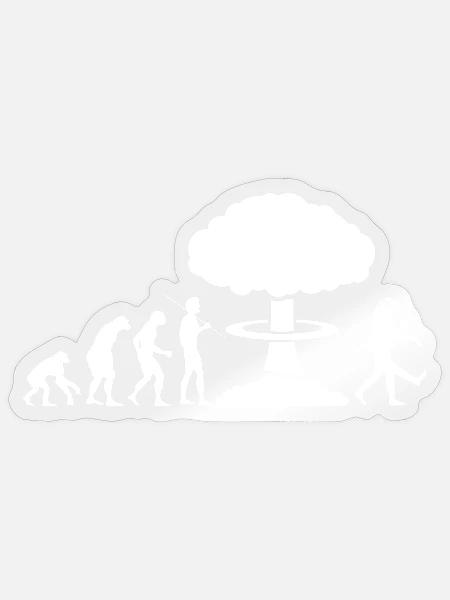 Radioactive Evolution (weiß) - Sticker Größe S (10 x 10 cm) - Transparent glänzend