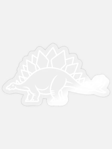 Stegosaurus Linienkunst Print - Sticker Größe S (10 x 10 cm) - Transparent glänzend