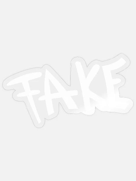 Graffiti Fake Schriftzug - Sticker Größe S (10 x 10 cm) - Transparent glänzend