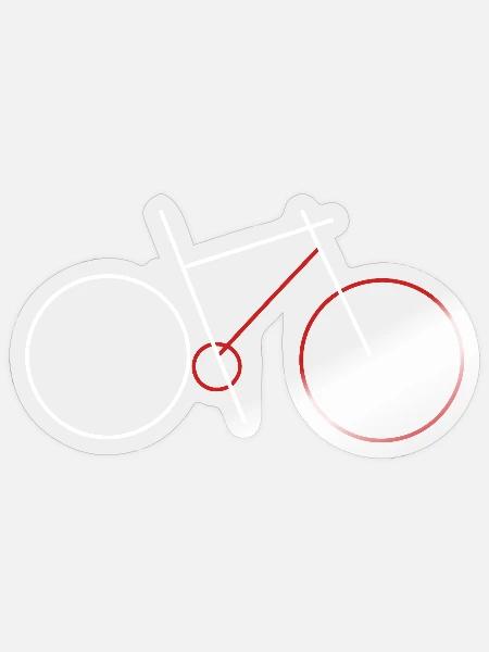 Fahrrad Line Art Minimalismus Bike Motiv Radfahrer - Sticker Größe S (10 x 10 cm) - Transparent glänzend