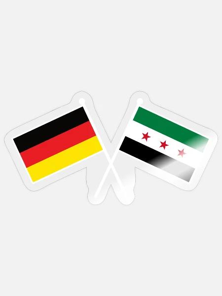 Germany x Syria Friendship Flags - Sticker Größe S (10 x 10 cm) - Transparent glänzend